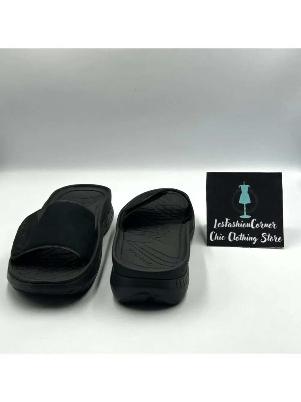 Vionic Men's Black EVA Rejuvenate Adjustable Slide Sandals Size 7.5 Wo's 9 3652
